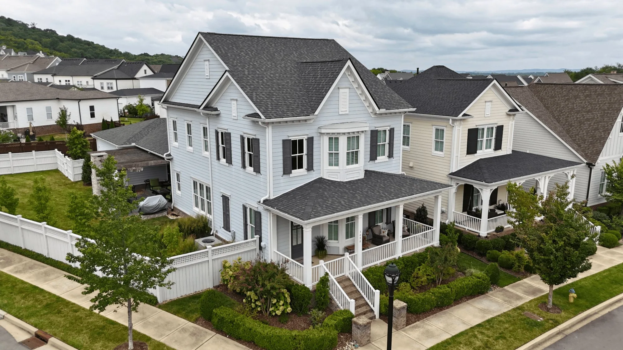 Storm damaged flashing around chimney